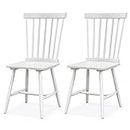 TANGZON Dining Chairs Set of 2, Windsor Style Kitchen Chairs with Spindle Back, Rubber Wood Legs & Anti-slip Foot pads, Side Chairs for Home Kitchen Dining Living Room Restaurant (White)