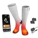 Savior Electric Heated Socks for Men Women,with APP Control Rechargeable Heated Socks,Washable,Suitable for Winter Work,Skiing,Cycling,Hiking,etc.