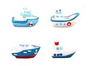 BHOOLU&GOOLU Cute Miniature Fishing Boat Yacht-4 Pcs Set (Size : 4 Cm)|Multicolor