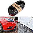 SARTE Car Front Lip Spoiler Exterior Soft Rubber Skirt | Front Bumper Protector Lip | Black Car Body Kit Bumper Lip Side Skirt Rubber Compatible with All Cars Set of 1 (2.5 Meter)