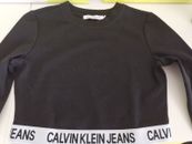 Calvin KLEIN Cropped Shirt Damen Gr. M schwarz 
