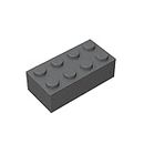 Classic Bulk Brick Block 2x4, 500 Piece Building Brick Dark Grey, Compatible with Lego Parts and Pieces 3001(Colour:Dark Grey)