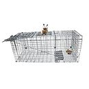 TECHTONGDA Live Animal Cage Trap One-way Live Cage Animal Trap Foldable Animal Trapping Cage for Trapping Stray Cat, Puppy, Kitten, Hamster, Rabbit, Chicken, Racoon, Groundhog, Squirrel, Small Animals
