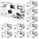 Treela 10 Pack Disposable Camera for Wedding 35mm Single Use Film Camera with Flash 27 Exposures 400 ISO Bulk Film Camera for Concert Travel Anniversary Birthday Party Supply Guest Gift (Leaf Style)