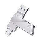 SSK Chiavetta USB C 128GB Pendrive USB 3.2 Upto 150MB/s, USB 3.0 OTG Memory Stick Tipo C 2 in 1 Flash Drive 128 Gbyte per PC/Laptop/Notebook Telefono Cellulare con USB-C