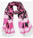 Victoria's Secret VS Pink Blanket Fringe Scarf Pink Logo NEW SEALED 27" X 88"