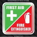 First Aid Fire Extinguisher Vinyl Sticker Decal Safety Emergency Kit Caution 