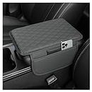 Upgraded Car Center Console Cover,Microfiber Leather Car Armrest Cover Cushion with 2 Storage Bags,Universal Car Armrest Storage Box Car Interior Accessories for Most Vehicles (Gray)