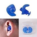 Careflection Waterproof Swimming Earplugs V2.0 Professional Silicone Swim Adult Swimmers,Children,Diving, Sleeping,Travel,Trip, Tour Soft Anti-Noise Cancellation Perfect Fit Ergonomic Designed (Blue)