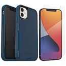 OtterBox Commuter Series Case for iPhone 11 (Only) - with Zagg Glass Elite+ Clear Screen Protector - Non-Retail Packaging - Bespoke Way (Blazer Blue/Stormy Seas Blue)