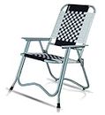 ARTEMIST Foldable Stripe Chair with Arm Rest Portable Chair with Durable Folding Frame, Ideal for Garden, Patio, Lawn, Balcony (Black,Chromium Steel)