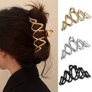 Elegantes clips para el cabello con garra de metal geométrico grandes accesorios para el cabello hueco