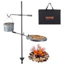 VEVOR Swivel Campfire Grill Heavy-Duty Steel Grate 360° Adjustable Portable BBQ Equipment for Outdoor Cooking - Black - 7.5 lbs