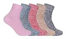 Supersox Combed Cotton Metallic Design Ankle Length Free Size Socks for Women (Pack of 5)