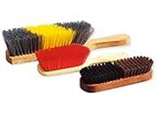 Multipurpose Triple Brush, 2 in1 Shoeshine Brush for Black and Brown Shoes, Cloths Dust Remover with Soft Bristle, Carpet Cleaning Brush with Hard Bristles (Set of 3 Brush in Multicolor)