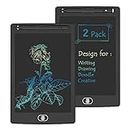 [2 Pack] 8.5 Inch Reusable Colorful LCD Writing Tablet Ewriter,TIQUS Notepad Board with Stylus - Black