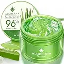 Aloderma Organic Aloe Vera Gel for Face & Body, Made within 12 Hours of Harvest, 96% Pure Aloe Vera Gel for Skin, Scalp, & Hair, Soothing Aloe Face Moisturizer, Multipurpose, Hydrating Aloe Gel, 7oz