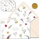 Gooji 4x6 Prairie Beyond Grateful Floral Thank You Cards with Envelopes Baby Shower Thank You Cards Girl (Bulk 20-Pack) Watercolor, Bridal Shower, Weddings, Small Business