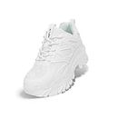 Niluber Chunky Sneakers for Women Platform White Mesh Dad Walking Shoes Comfortable Breathable Casual Fashion Running Shoes(White,8)