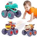 OCATO Toy Cars for 1 Year Old Boy Gifts Monster Trucks Boys Toys for 1 2 3 Year Old Boys Girls Kids Toddler Car Toy Trucks Baby Boy Toys 12-18 Months Pull Back Cars for Toddlers 1-3 Birthday Xmas Gift