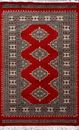 Traditional Handmade Bokhara Area Rug Red/Black Color Area Rugs Size(2.5 x 4)
