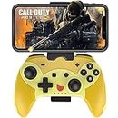 MFi iOS Controller, Megadream Gaming Controller Joystick Joypad with Adjustable Clamp Holder for iOS 13.4+ Version iPhone/iPad, Direct Play - COD/Genshin/Modern Combat 5/etc, Not for TV - Yellow
