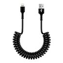 Coiled Lightning Cable, [MFi Certified] 6FT/1.8M Apple Carplay Cable Lead, Retractable USB A to iPhone Charger Cable for Car Short Fast Charging Cord for iPhone 14 Pro/14 Plus/14/13/12/11/X/XS/XR/8