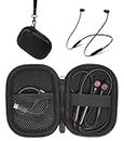 CaseSack case for Beats Flex Wireless Earbuds. Also for Powerbeats High-Performance Wireless Earbuds, mesh Charge Cord Pocket (Black)