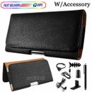 Leather Pouch Case Cell Phones Horizontal Carrying Cover With Belt Clip Holster