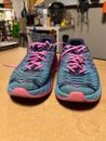 Hoka One One Clayton 2 Womens Size 9UK Running Shoes Sneakers Blue Black Pink