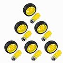 SG FLASH BO Motor Dual Shaft and Wheels Smart Car Robot Gear Motor for Arduino, Black and Yellow, Pack of 6 Automotive Electronic Hobby Kit |