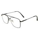 Roshfort Men and Women Wonder Metal Full Rim Square Shape Eyeglasses Anti Reflective Eyewear Spectacles Frame (Black)