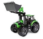 Lena 4613 x Deutz Worxx Model Fahr Agrotron 7250 TTV with Front Loader, Approx. 45 cm, Agricultural Toy Vehicle for Children Aged 3 and up, Robust Tractor with Functional Loading Shovel, Green