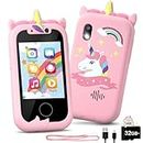 Kids Phone, Anesky Toddler Phone Toys for Girls Boys Aged 3 4 5 6 7 8 9 10 11 12 Year Old, Kids Fake Play Phone with Camera, Music Player, Painting, Best Birthday Gifts Toys for Kids with 32GB Card
