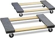 SIMPLI-MAGIC 79545 30 in. x 18 in. Hardwood Furniture Moving Wooden Dolly Swivel Casters Mover Dollies 2,000 lbs. Capacity, Two Pack