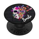 Smile Phone Grip Holder for Girls Cute Skull and Butterfly PopSockets Support et Grip pour Smartphones et Tablettes
