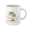 Awowee Coffee Mug San Diego California Vintage Tee Retro Urban Youth Palm 11 Oz Ceramic Tea Cup Mugs Best Gift Or Souvenir for Family Friends Coworkers