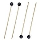 Marimba Mallets, Xylophone Mallet, Glockenspiel Sticks, Keyboard Mallet, Black Rubber with Wooden Handle for Playing Percussion Instruments (black)