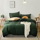 CoutureBridal Bettwäsche Set 135x200cm Dunkelgrün Grün,Atmungsaktiv Uni Unifarben aus 100% Mikrofaser,1 Bettbezug 135 x 200 cm und Kissenbezüge 80 x 80cm mit Reißverschluss