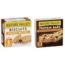 NATURE VALLEY Biscuits Peanut Butter, 5 Count, 190 Gram (packaging may vary) & Protein Bars Peanut Butter Dark Chocolate, 4-Count, 148 Gram