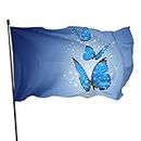 Bandiera 9 x 1,5 m blu farfalla vivido colore sport all'aria aperta bandiera, resistente allo sbiadimento in poliestere bandiera con 2 occhielli in ottone per esterni interni decorazioni per la casa