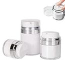 YXQC Airless Pump Jar, 0.5oz/1oz/1.7oz Airless Pump Bottles Set, Cream Jar Vacuum Bottle Dispenser - for Moisturizers, Skin Creams and Other Cosmetics