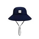 Baby Sun Hat Smile Face Toddler UPF 50+ Sun Protective Bucket hat Nice Beach Hat for Baby Girl boy Adjustable Cap Navy