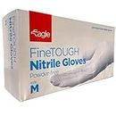 Eagle FineTOUGH Lightweight Disposable Nitrile Gloves 2.6mil Delta Zero™ Verified Textured Fingertips Box of 200 (White-Medium)