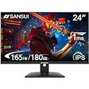 SANSUI Gaming Monitor 24 inch, FHD 165HZ 1ms IPS Computer Monitor, 110% sRGB, HDMI DP Ports, FreeSync Technolog，VESA Mountable/Frameless/Eye Care (ES-G24X5 HDMI Cable 1.5m Included)