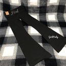 victoria secret PINK flare BLACK fold over leggings BLING LOGO XS-XXL