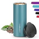 HASAGEI Travel Mug, Insulated Coffee Mug for Hot and Cold Drinks, Reusable Coffee Cup with Leakproof Lid Vacuum Stainless Steel Bottle for Coffee and Tea (Green 350ML)