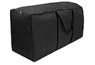 UCARE Garden Cushion Storage Bag Outdoor Waterproof Large Seat Cushion Cover Lightweight Portable Multifunctional Storage Bag with Zipper And Handle Furniture Protection Cover Black (173x51x76cm)