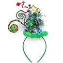 Nicute Christmas Tree Headband Sparkly Elf Hair Band Light UP Headwear Xmax Party Headpiece Accessory for Women and Girls (Green)