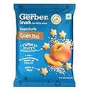 GERBER Snacks – Peach Puffs for Kids| Yummy and Nutritious | Made with Multigrain Oats, Wheat & Rice | Source Of Fiber | Not Fried | No Added Colors Or Preservatives | Travel Friendly & Ready to Eat Snack For Children | 25g